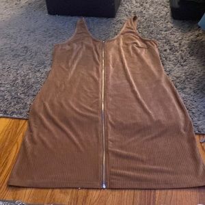 Ribbed zipper dress